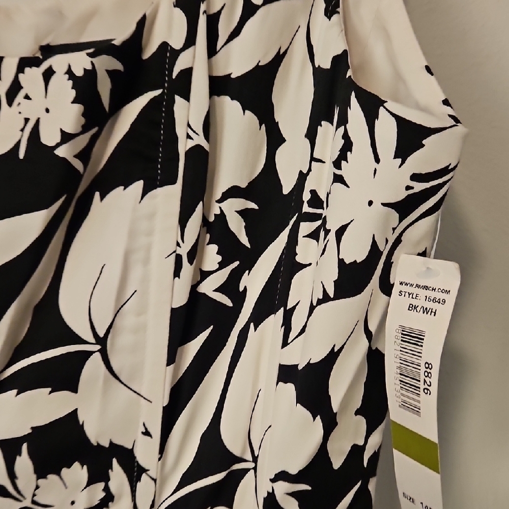 R&M Richards Black and White Floral Mini Dress - Picture 3 of 6